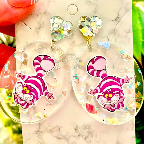 Cheshire Cat Acrylic Earrings - Picture 1 of 5